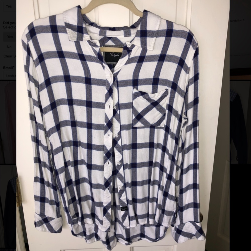 Blue and white Rails flannel